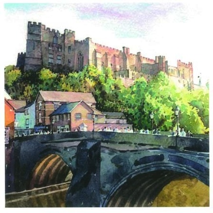 Stephen Ward Castle & Bridge Watercolour
