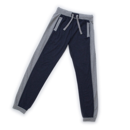 Contrast Panel Sweatpants - blue/grey