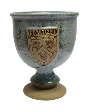 Hatfield College Ceramic Wine Goblet - Speckled Blue