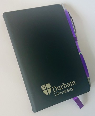 Durham University A6 Black Notebook and Pen