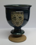 Hatfield College Ceramic Wine Goblet - Dark Blue